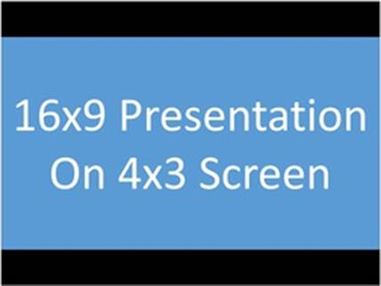 Example of 16x9 presentation on 4x3 screen