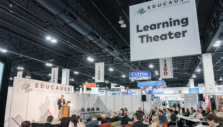 photo of EDUCAUSE Under the Ed Radar Pitch Competition in the exhibit hall