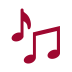 Icon showing music notes