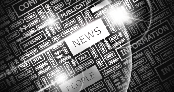 Montage of words including 'News', 'People', 'Information'
