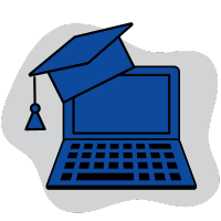 icon: mortarboard on a laptop