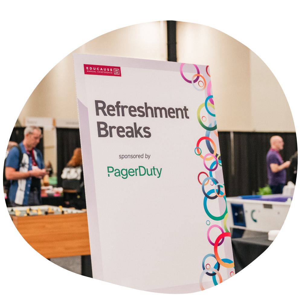 Sponsorship signage: Refreshment Breaks | Sponsored by PagerDuty