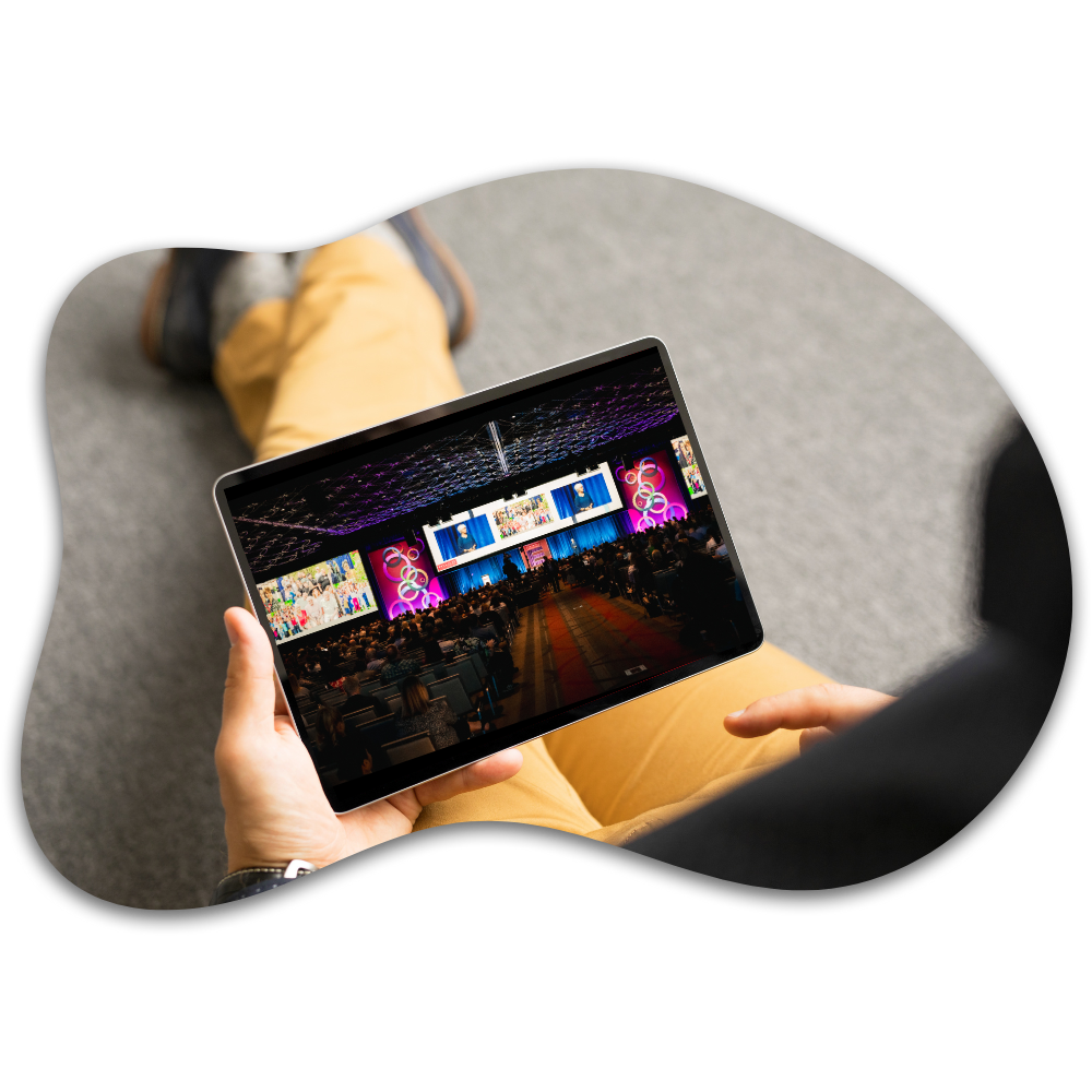 person watching a livestream on a tablet