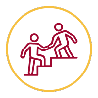 icon: One person helping another up the steps