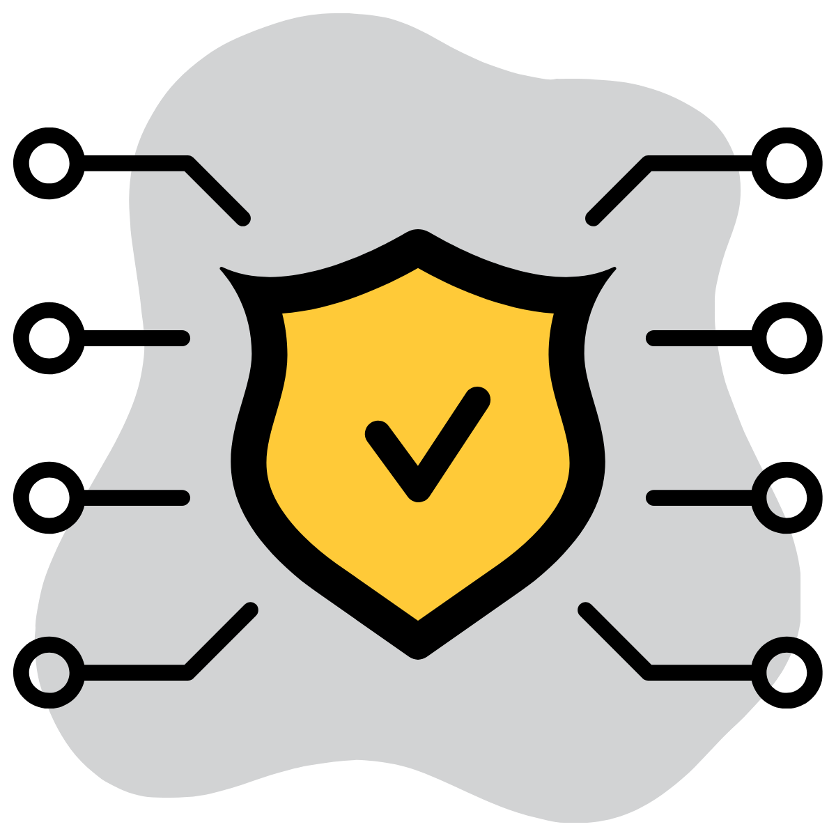icon: shield with circuits coming out of it