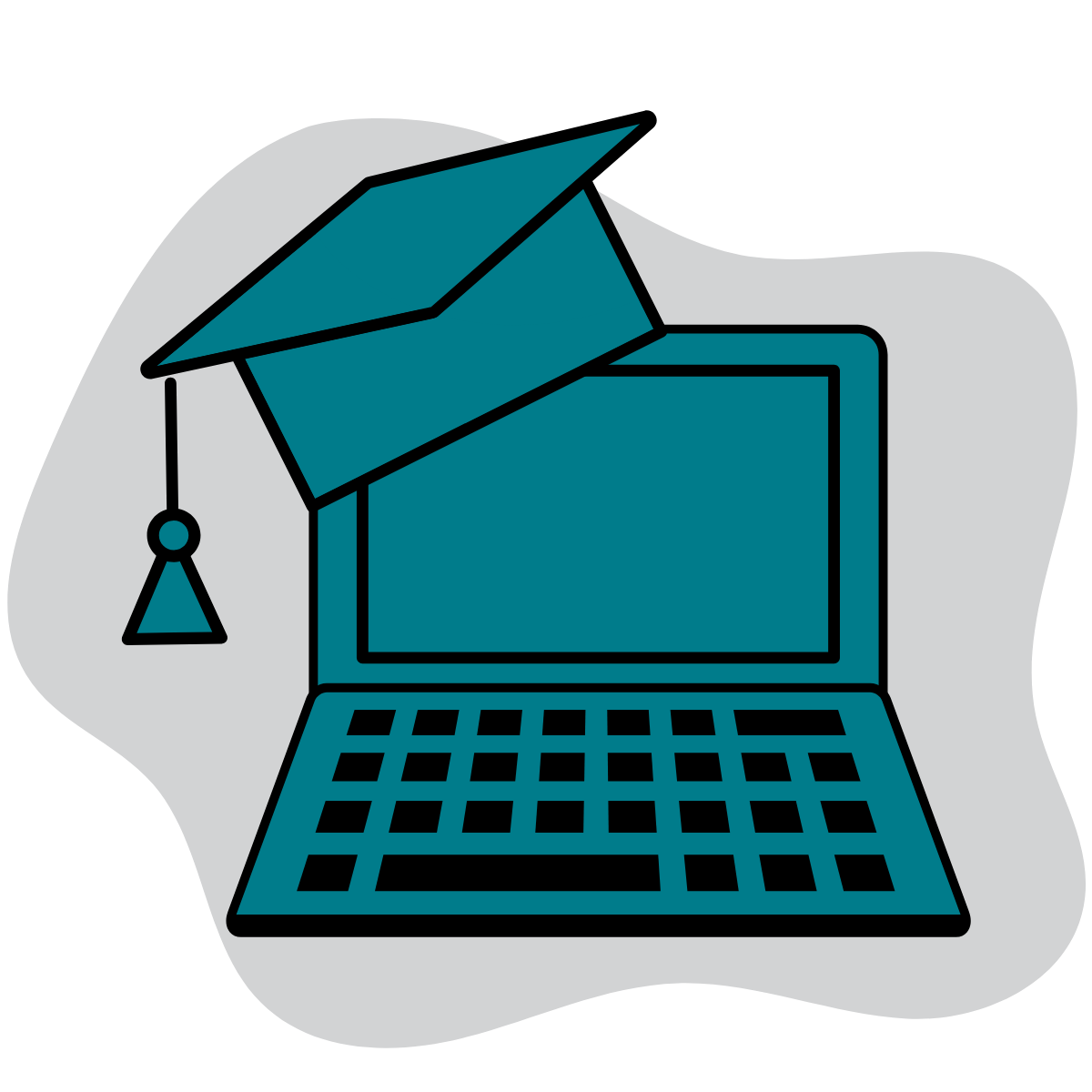 icon: mortarboard on a laptop