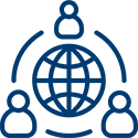 world with people connected around it