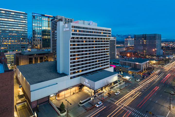 Exterior view of the Hilton Salt Lake City Center