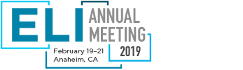 Logo: ELI Annual Meeting 2019. February 19-21, Anaheim, CA