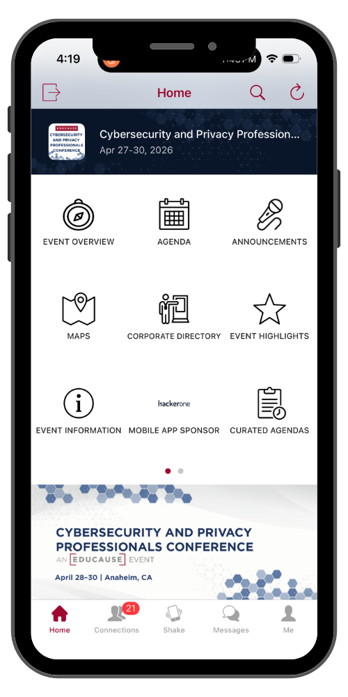 screenshot of mobile app